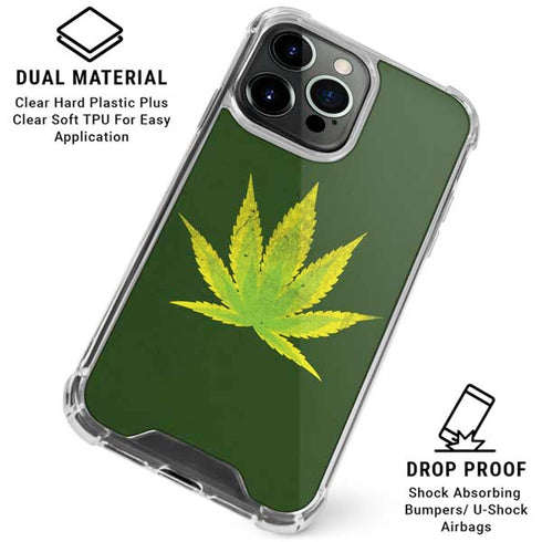 Marijuana Leaf Light Green iPhone 16 Pro Clear Case